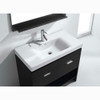 Virtu USA MS-555-C-ES Gloria 36" Single Bath Vanity in Espresso with White Ceramic Top and Square Sink with Polished Chrome Faucet and Mirror