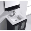 Virtu USA MS-6724-C-ES Zola 24" Single Bath Vanity in Espresso with Slim White Ceramic Top and Square Sink with Polished Chrome Faucet and Mirror