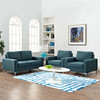 Modway Allure 3 Piece Sofa and Armchair Set EEI-2985-BLU-SET Blue