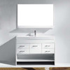 Virtu USA MS-575-C-WH-001 Gloria 48" Single Bath Vanity in White with White Ceramic Top and Square Sink with Brushed Nickel Faucet and Mirror