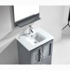 Virtu USA MS-6724-C-GR Zola 24" Single Bath Vanity in Grey with Slim White Ceramic Top and Square Sink with Polished Chrome Faucet and Mirror