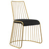 Modway Rivulet Gold Stainless Steel Performance Velvet Dining Chair EEI-2994-GLD-BLK Gold Black