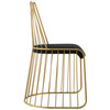 Modway Rivulet Gold Stainless Steel Performance Velvet Dining Chair EEI-2994-GLD-BLK Gold Black