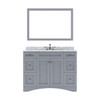 Virtu USA ES-32048-WMSQ-GR Elise 48" Single Bath Vanity in Grey with Marble Top and Square Sink with Mirror