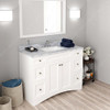 Virtu USA ES-32048-WMSQ-WH Elise 48" Single Bath Vanity in White with Marble Top and Square Sink with Mirror