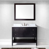 Virtu USA ES-30048-WMSQ-ES-001 Winterfell 48" Single Bath Vanity in Espresso with Marble Top and Square Sink with Brushed Nickel Faucet and Mirror