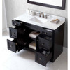 Virtu USA ES-32048-WMSQ-ES-001 Elise 48" Single Bath Vanity in Espresso with Marble Top and Square Sink with Brushed Nickel Faucet and Mirror