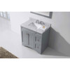 Virtu USA ES-32036-WMSQ-GR Elise 36" Single Bath Vanity in Grey with Marble Top and Square Sink with Mirror