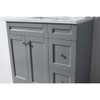 Virtu USA ES-32036-WMSQ-GR Elise 36" Single Bath Vanity in Grey with Marble Top and Square Sink with Mirror