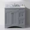 Virtu USA ES-32036-WMSQ-GR-NM Elise 36" Single Bath Vanity in Grey with Marble Top and Square Sink