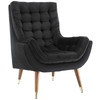 Modway Suggest Button Tufted Performance Velvet Lounge Chair EEI-3001-BLK Black