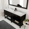 Virtu USA ED-30072-WMSQ-ES-002 Winterfell 72" Double Bath Vanity in Espresso with Marble Top and Square Sink with Polished Chrome Faucet and Mirror