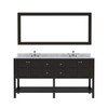 Virtu USA ED-30072-WMSQ-ES Winterfell 72" Double Bath Vanity in Espresso with Marble Top and Square Sink with Mirror