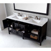 Virtu USA ED-30072-WMSQ-ES Winterfell 72" Double Bath Vanity in Espresso with Marble Top and Square Sink with Mirror