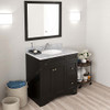 Virtu USA ES-32036-WMRO-ES Elise 36" Single Bath Vanity in Espresso with Marble Top and Round Sink with Mirror