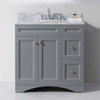 Virtu USA ES-32036-WMRO-GR-NM Elise 36" Single Bath Vanity in Grey with Marble Top and Round Sink