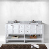 Virtu USA ED-30072-WMSQ-WH-NM Winterfell 72" Double Bath Vanity in White with Marble Top and Square Sink