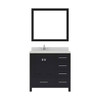 Virtu USA GS-50024-DWQSQ-ES-002 Caroline Avenue 24" Single Bath Vanity in Espresso with Dazzle White Top and Square Sink with Polished Chrome Faucet and Mirror