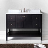 Virtu USA ES-30048-WMRO-ES-NM Winterfell 48" Single Bath Vanity in Espresso with Marble Top and Round Sink