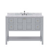 Virtu USA ES-30048-WMRO-GR-001-NM Winterfell 48" Single Bath Vanity in Grey with Marble Top and Round Sink with Brushed Nickel Faucet