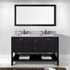 Virtu USA ED-30060-WMSQ-ES Winterfell 60" Double Bath Vanity in Espresso with Marble Top and Square Sink with Mirror