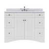 Virtu USA ES-32048-WMSQ-WH-NM Elise 48" Single Bath Vanity in White with Marble Top and Square Sink