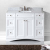 Virtu USA ES-32048-WMSQ-WH-NM Elise 48" Single Bath Vanity in White with Marble Top and Square Sink