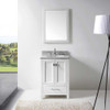 Virtu USA GS-50024-WMRO-WH-002-NM Caroline Avenue 24" Single Bath Vanity in White with Marble Top and Round Sink with Polished Chrome Faucet
