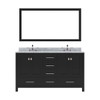 Virtu USA GD-50060-WMSQ-ES Caroline Avenue 60" Double Bath Vanity in Espresso with Marble Top and Square Sink with Mirror