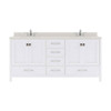 Virtu USA GD-50072-DWQSQ-WH-NM Caroline Avenue 72" Double Bath Vanity in White with Dazzle White Top and Square Sink