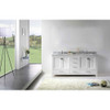 Virtu USA GD-50072-WMRO-WH-NM Caroline Avenue 72" Double Bath Vanity in White with Marble Top and Round Sink