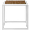 Modway Stance Outdoor Patio Aluminum Side Table EEI-3022-WHI-NAT White Natural