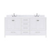 Virtu USA GD-50072-WMSQ-WH-NM Caroline Avenue 72" Double Bath Vanity in White with Marble Top and Square Sink