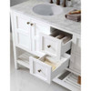 Virtu USA ED-30060-WMRO-WH Winterfell 60" Double Bath Vanity in White with Marble Top and Round Sink with Mirror