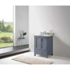Virtu USA GS-50024-WMSQ-GR-NM Caroline Avenue 24" Single Bath Vanity in Grey with Marble Top and Square Sink