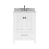 Virtu USA GS-50024-WMRO-WH-001-NM Caroline Avenue 24" Single Bath Vanity in White with Marble Top and Round Sink with Brushed Nickel Faucet