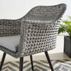 Modway Endeavor Outdoor Patio Wicker Rattan Dining Armchair EEI-3028-GRY-GRY Gray Gray