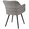 Modway Endeavor Outdoor Patio Wicker Rattan Dining Armchair EEI-3028-GRY-GRY Gray Gray