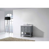 Virtu USA ES-30036-WMSQ-GR-NM Winterfell 36" Single Bath Vanity in Grey with Marble Top and Square Sink