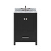 Virtu USA GS-50024-WMSQ-ES-NM Caroline Avenue 24" Single Bath Vanity in Espresso with Marble Top and Square Sink