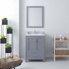 Virtu USA GS-50024-WMSQ-GR Caroline Avenue 24" Single Bath Vanity in Grey with Marble Top and Square Sink with Mirror