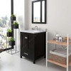 Virtu USA GS-50024-WMRO-ES Caroline Avenue 24" Single Bath Vanity in Espresso with Marble Top and Round Sink with Mirror