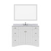 Virtu USA ES-32048-WMRO-WH Elise 48" Single Bath Vanity in White with Marble Top and Round Sink with Mirror