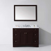 Virtu USA ES-32048-WMSQ-ES Elise 48" Single Bath Vanity in Espresso with Marble Top and Square Sink with Mirror