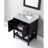 Virtu USA ES-30030-WMSQ-ES-001 Winterfell 30" Single Bath Vanity in Espresso with Marble Top and Square Sink with Brushed Nickel Faucet and Mirror
