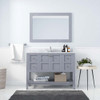 Virtu USA ES-30048-WMSQ-GR-002 Winterfell 48" Single Bath Vanity in Grey with Marble Top and Square Sink with Polished Chrome Faucet and Mirror