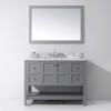 Virtu USA ES-30048-WMSQ-GR-002-NM Winterfell 48" Single Bath Vanity in Grey with Marble Top and Square Sink with Polished Chrome Faucet