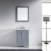 Virtu USA GS-50024-WMRO-GR Caroline Avenue 24" Single Bath Vanity in Grey with Marble Top and Round Sink with Mirror