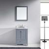 Virtu USA GS-50024-WMRO-GR-001 Caroline Avenue 24" Single Bath Vanity in Grey with Marble Top and Round Sink with Brushed Nickel Faucet and Mirror