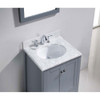 Virtu USA GS-50024-WMRO-GR-002 Caroline Avenue 24" Single Bath Vanity in Grey with Marble Top and Round Sink with Polished Chrome Faucet and Mirror